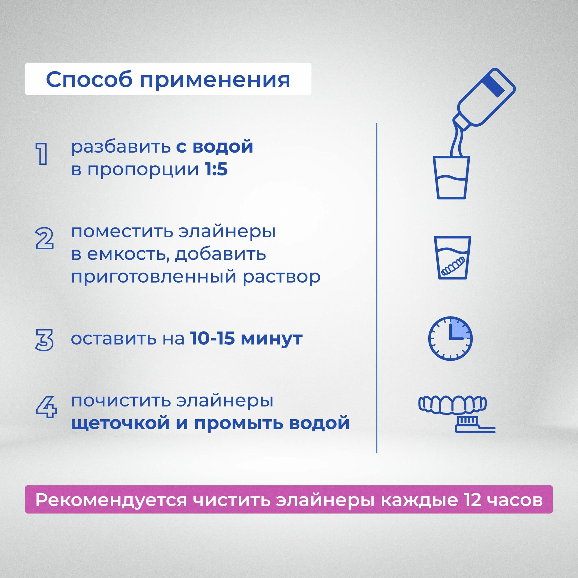 Средства Для Очистки Зубных Протезов WATERDENT Средство концентрат для очищения элайнеров , зубных кап , протезов 500 мл