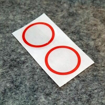 Курсор статик 36 мм прозрачный с красным ободком (100 шт) — фото 1