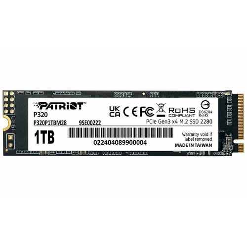 SSD накопитель Patriot Memory M2 1024GB P320 P320P1TBM28 6399₽