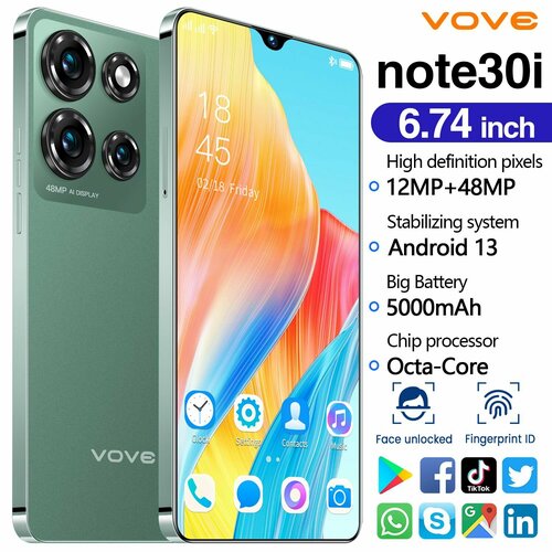 Смартфон VOVE Note30i 12512G 11000₽