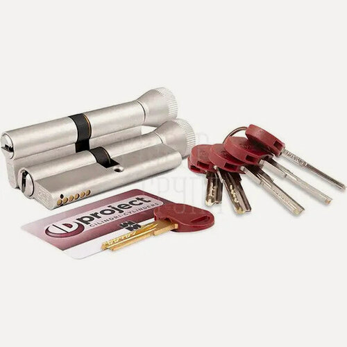 Изображение товара Цилиндровый механизм (личинка для корпусов замков, входных и межкомнатных) Mottura (Италия) ключ-вертушка серии DPC никель 36/46