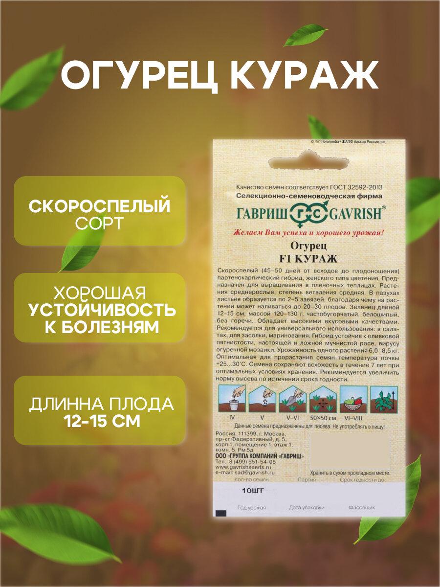 Семена огурцов Гирлянда + огурцы Кураж, набор 2шт. — фото 1