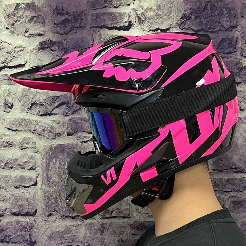 Мотошлем Кроссовый Розовый XL 59-60CM