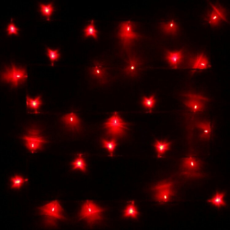 Гирлянда электрическая для дома точечная 95м 100LED цвет красный (светлый провод) 8режимов арт.129-023