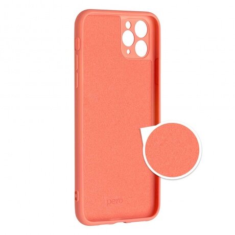 Чехол клип-кейс PERO LIQUID SILICONE для Apple iPhone 12/12 Pro коралловый - фото №1