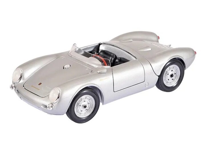 Welly Машинка 1:38 Porsche 550 Spyder серебристый