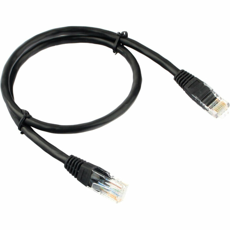 Патч-корд UTP Cablexpert PP6U-0.5M/BK кат.6, 0.5м, чёрный, 1124797