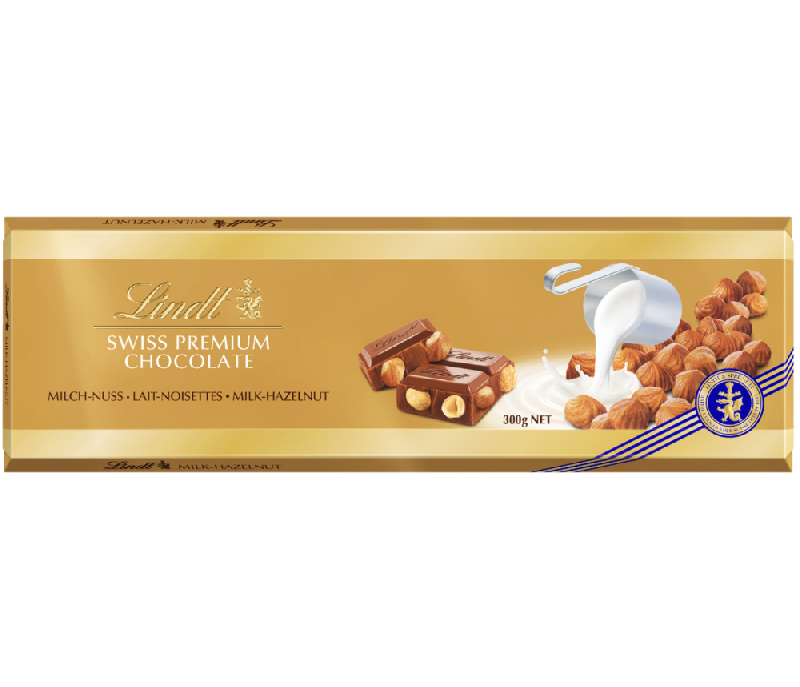 Шоколад LINDT GOLD Молочный с Цельным Фундуком 300г