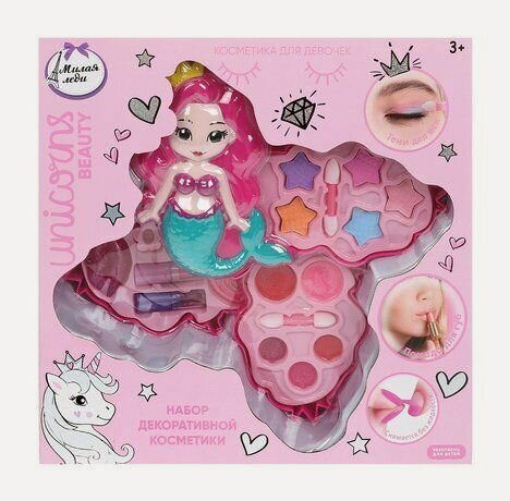 Изображение товара Милая леди Набор косметики (Тени 3 г + Помада 1,6 г + Блеск 3,5 г + Лак 5 г + Аппликатор 2 шт. + Заколка 2шт.)