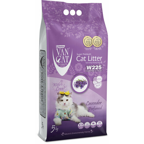 Van Cat Lavender - комкующийся наполнитель без пыли с ароматом лаванды (5 кг)