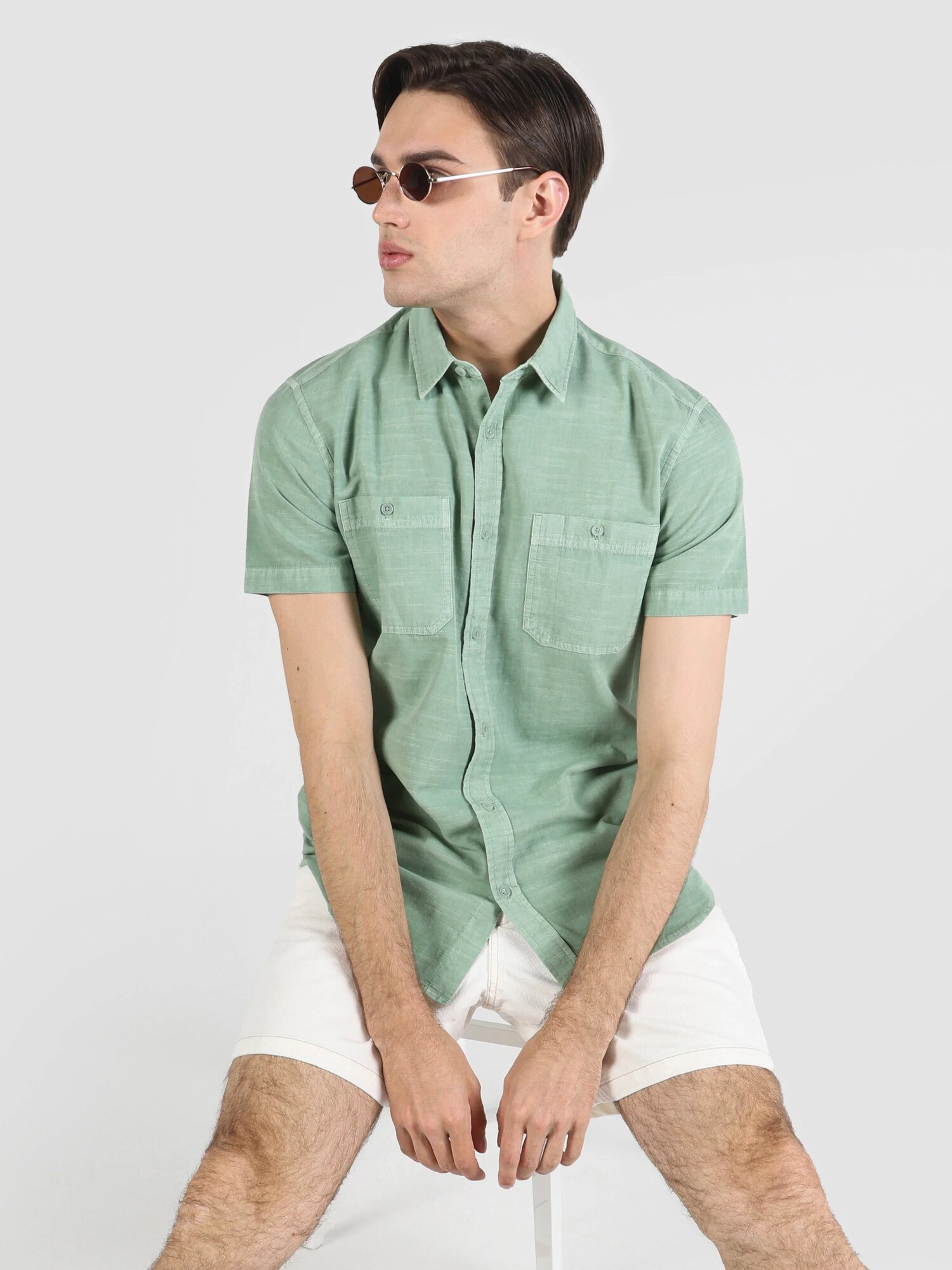 Рубашка COLIN'S Regular Fit, размер S, зеленый — фото 1