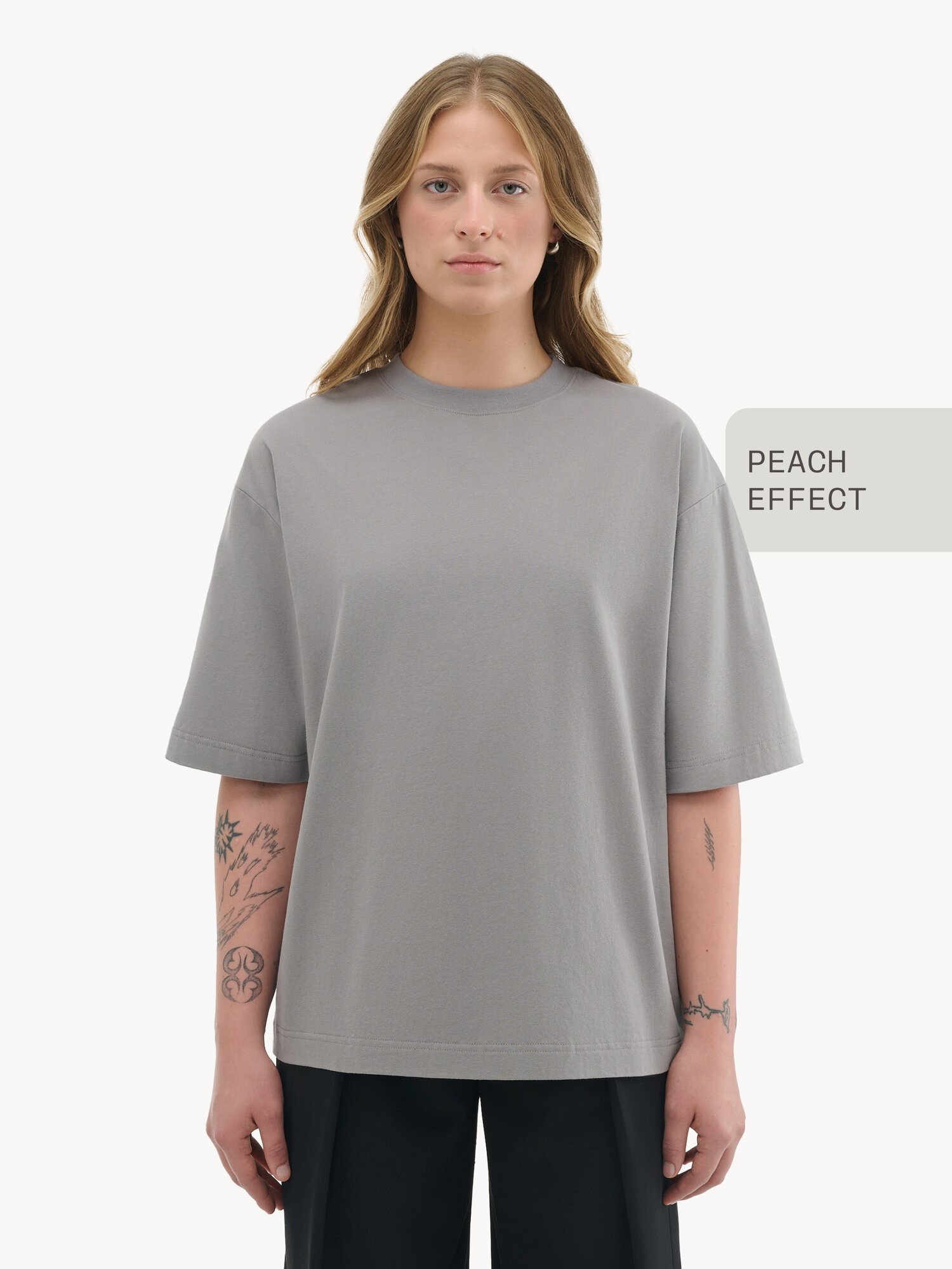 Футболка MUTED OVERSIZE PEACH EFFECT, размер S-M, графитный
