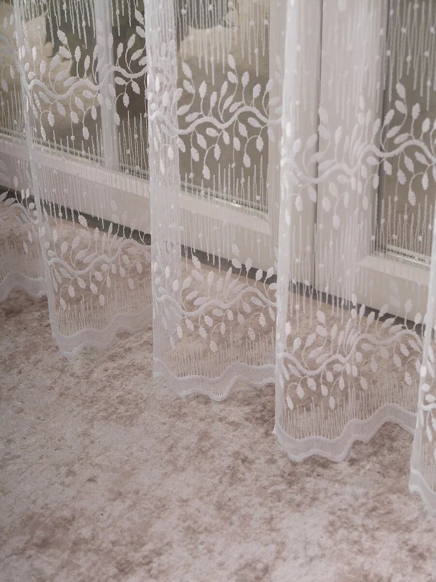 Тюль сетка с вышивкой SANPA HOME, в гостиную спальню 300х260 см, шторная лента — фото 1
