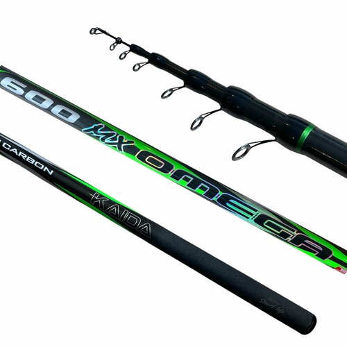 Удилище KAIDA Omega 600 см, 6 секций Carbon / удилище телескопическое/ удочка для рыбалки / удочка на поплавок