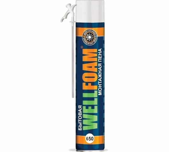 Полиуретановая монтажная пена WELLFOAM бытовая всесезонная 650