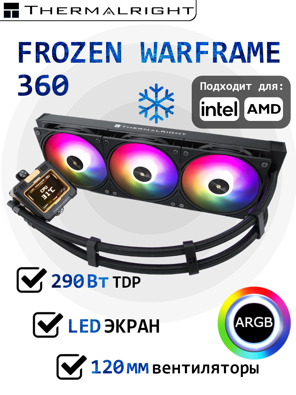 Система водяного охлаждения Thermalright Frozen Warframe 360 BLACK ARGB
