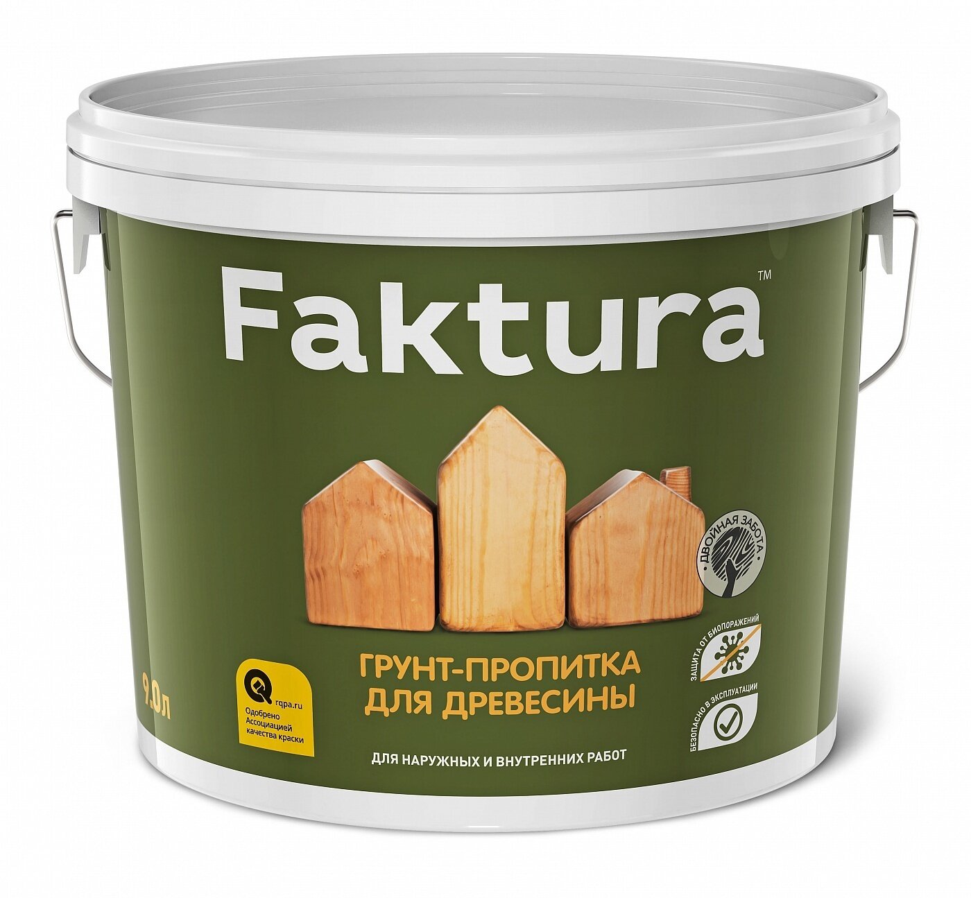 FAKTURA / Фактура грунт-пропитка для дерева на водн. основе с защитой от биопоражения для вн/нар. работ (9л) (Фактура )