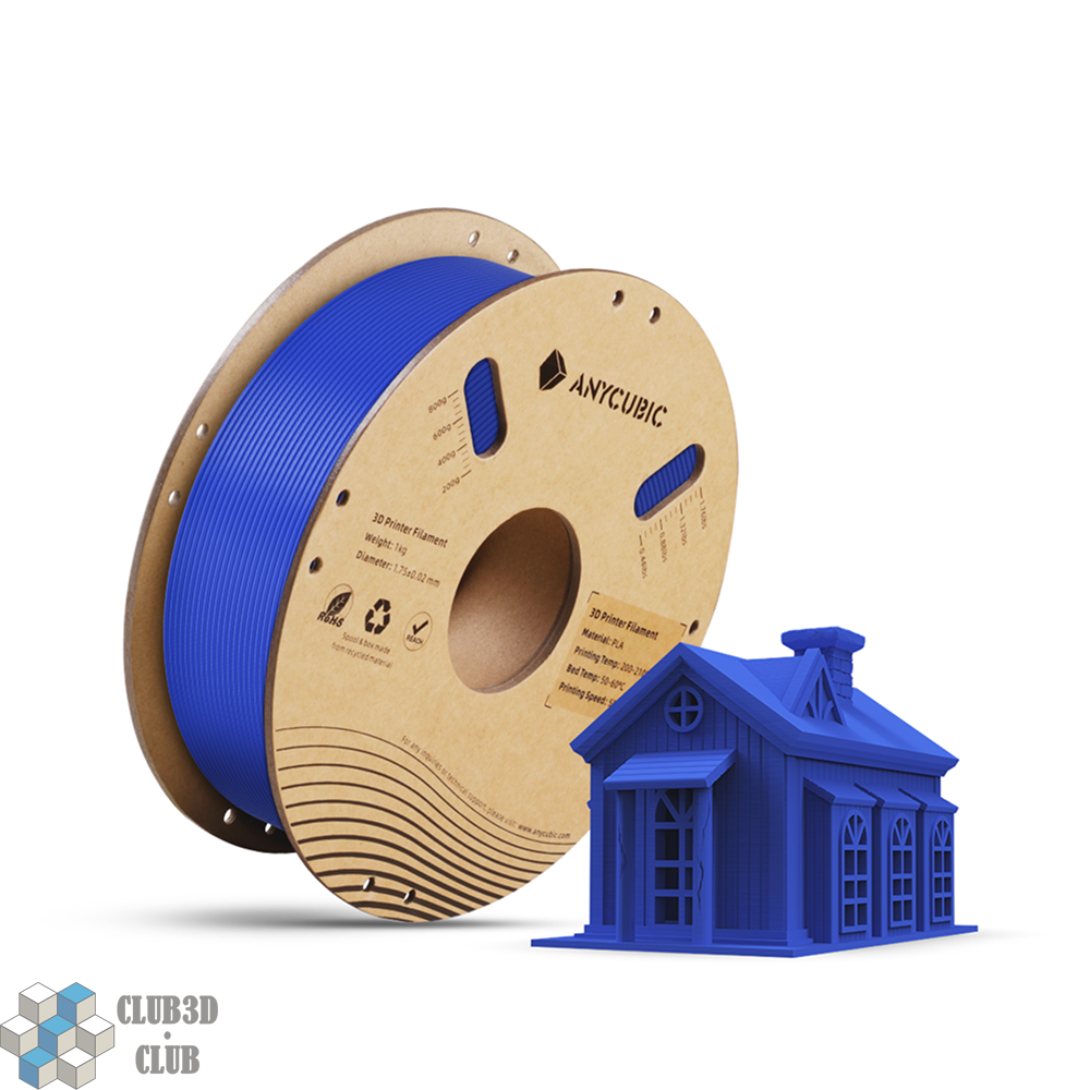 PLA пластик (Filament Пруток) для FDM 3D принтеров CLUB3D Base - Ярко-Синий (Dazzling Blue)1KG (175мм)