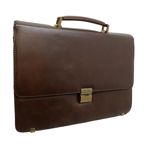 Портфель Bolinni, фактура гладкая, коричневый