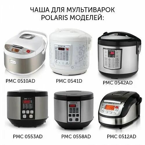 Внутренняя чаша Polaris PIP 0502K для мультиварки, с антипригарным покрытием, 5 литров — фото 1