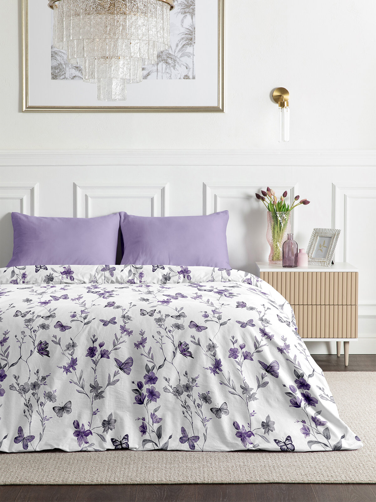 Постельное белье Евро Cozy Home, Поплин, 2 нав. 50х70, Anzio Light
