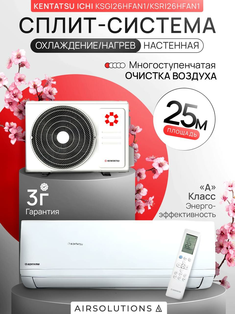 Надежная сплит-система KENTATSU ICHI KSGI26HFAN1/KSRI26HFAN1