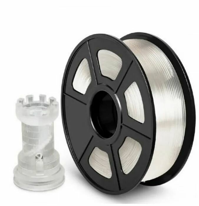 Филамент NVPRINT PETG Clear для 3D Прозрачный для 3D печати диаметр 1.75мм масса 1 кг