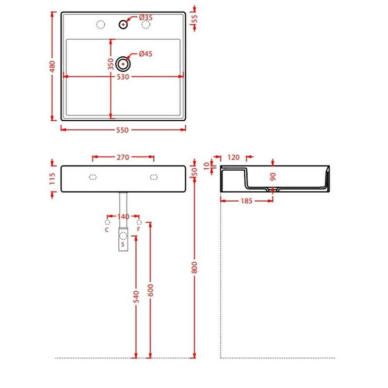 Раковина ArtCeram Scalino SCL007 01 00 55 см - фото №3