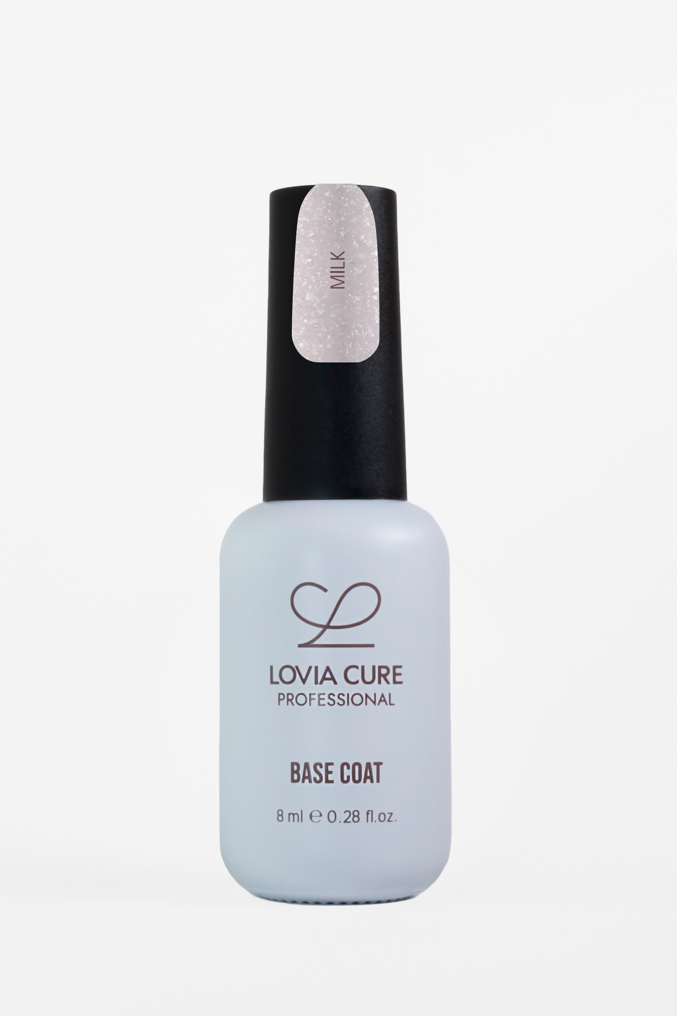 База светоотражающая сверкающая молочная UV/LED Crystal Base milk 17 мл, LOVIA CURE