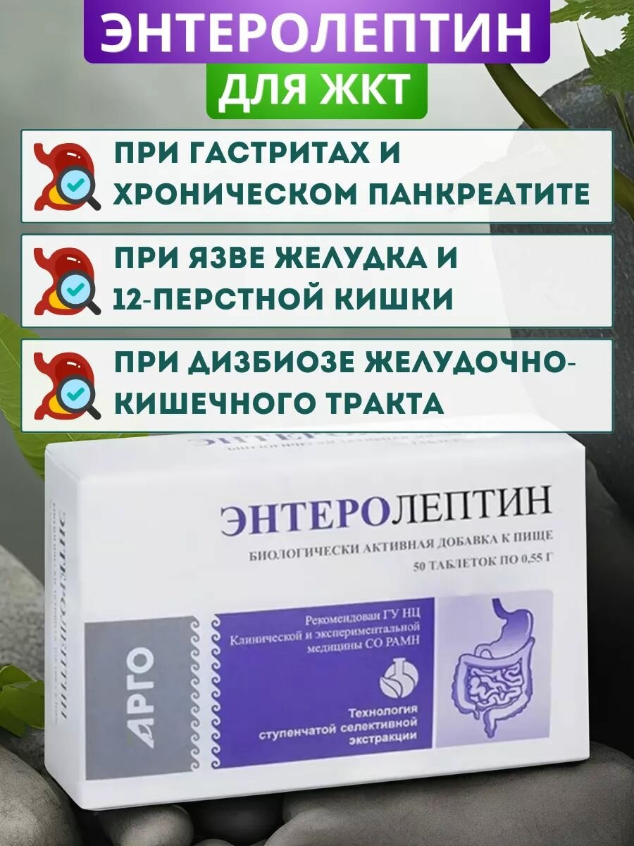 Энтеролептин для желудочнокишечного тракта таблетки 50 шт