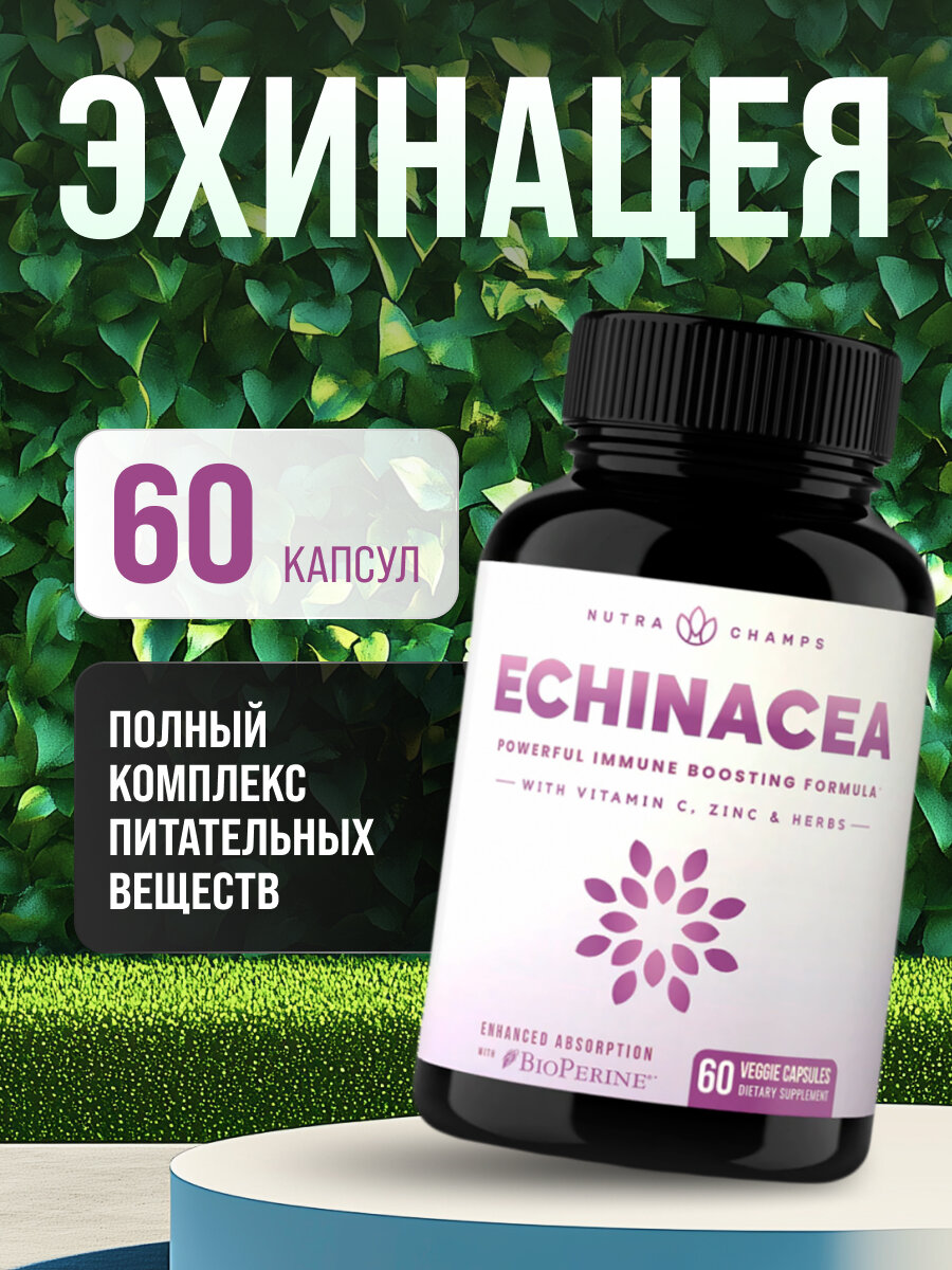 Nutra Champs, Витамины Эхинацея 1000 мг, 60 капсул