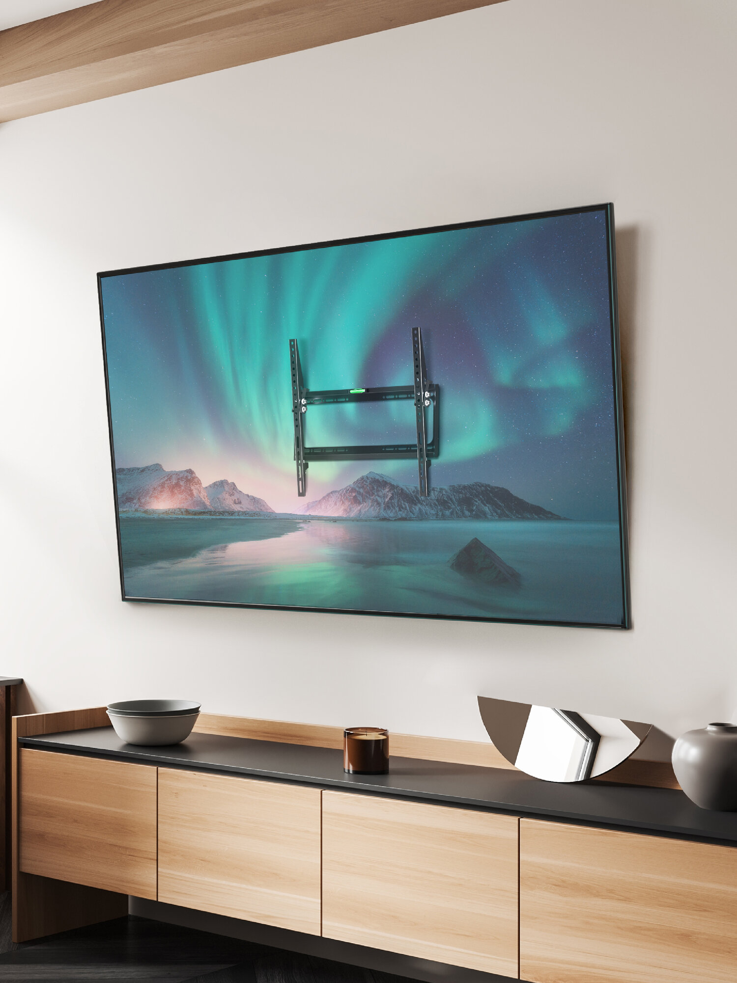 Кронштейн на стену TME-44B для телевизора 26"-55", наклонный, до 45 кг, черный — фото 1