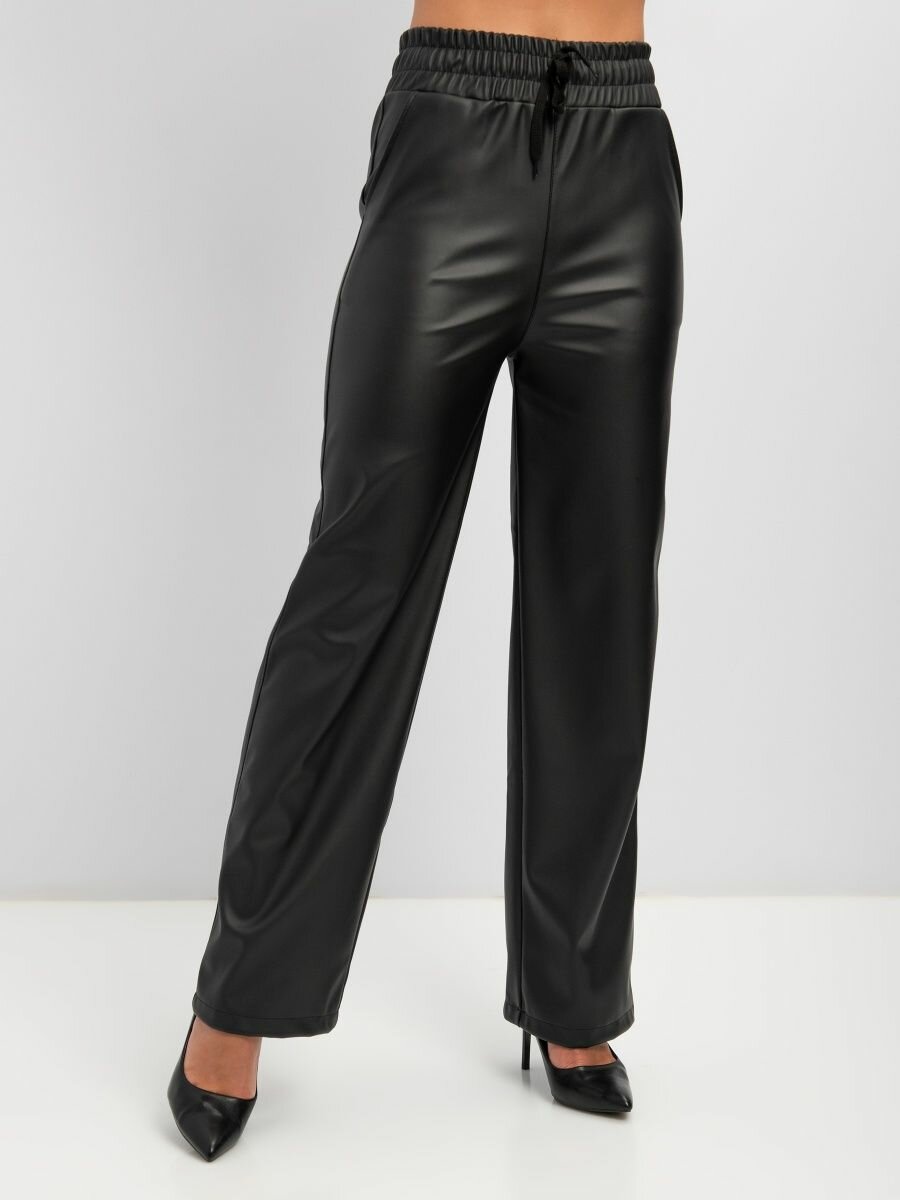 Брюки палаццо Glam Woman, размер 54, черный — фото 1