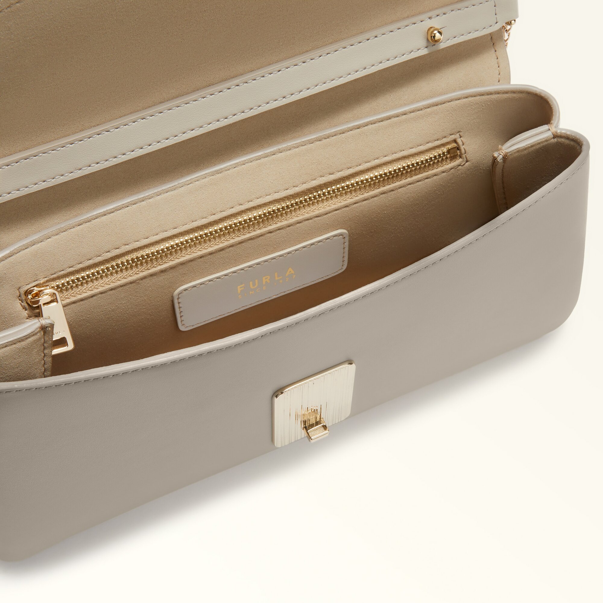 Сумка кросс-боди FURLA FURLA MERIDIANA M CROSSBODY, фактура гладкая, серый — фото 1