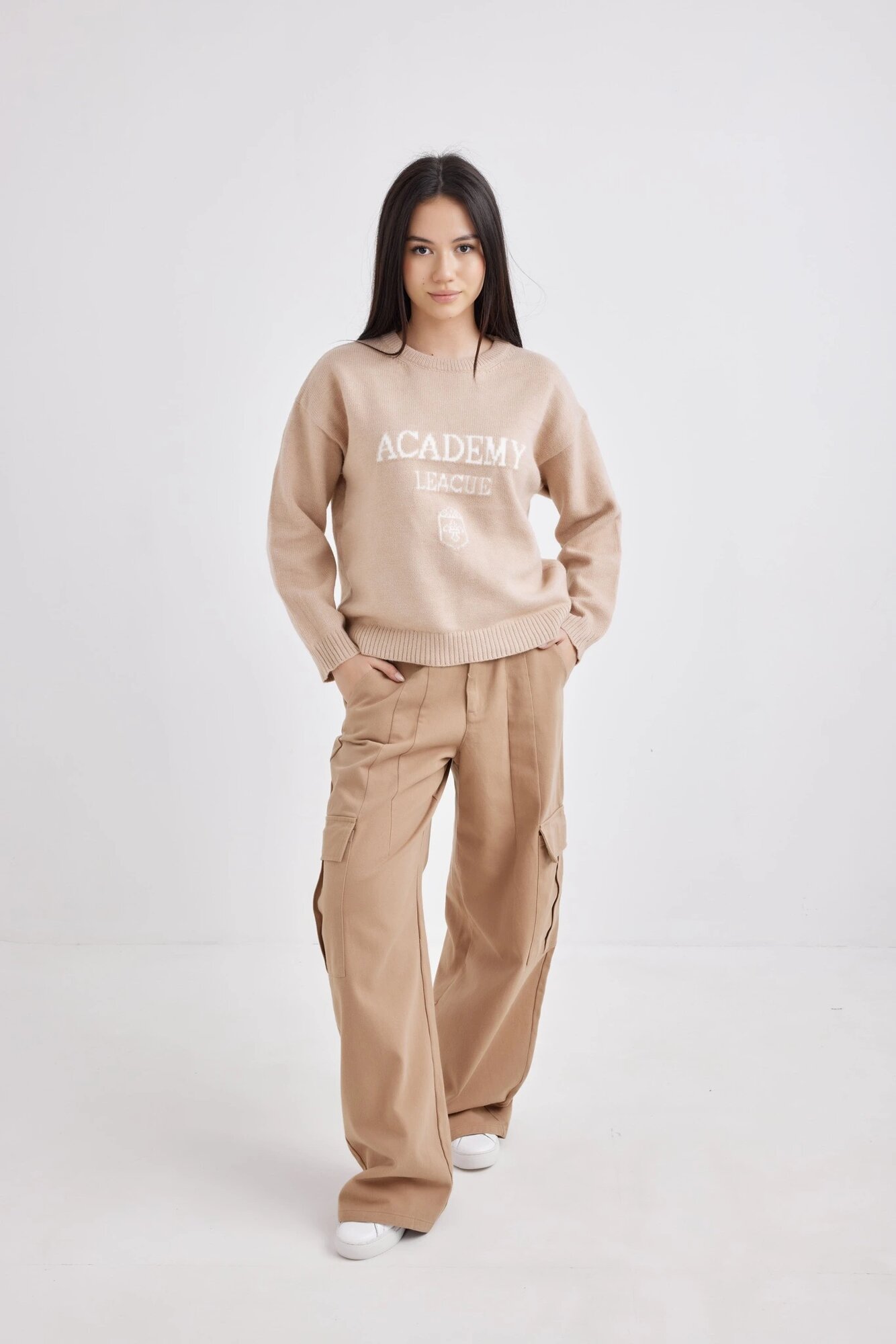 Джемпер Selfie, размер M, бежевый — фото 1