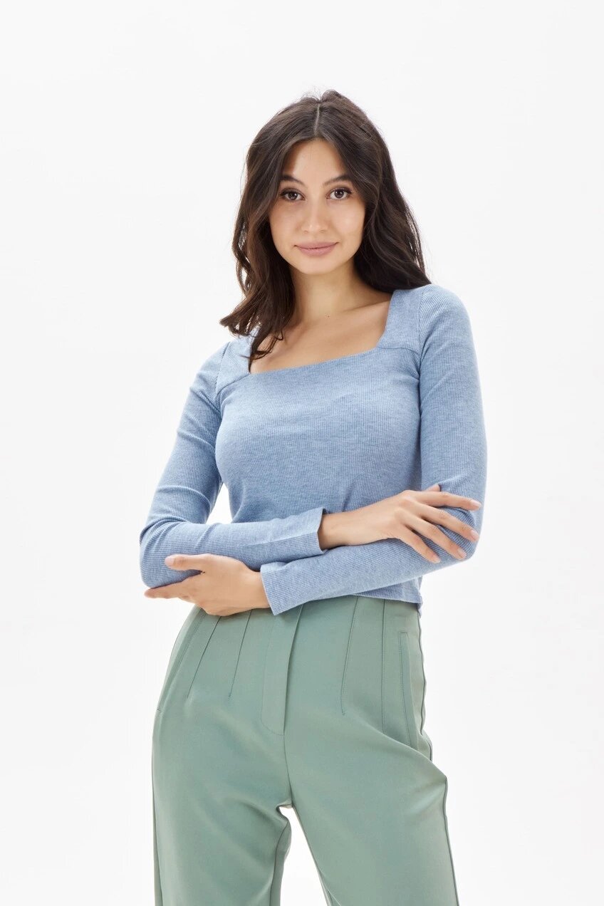 Лонгслив Selfie, размер L, , синий — фото 1