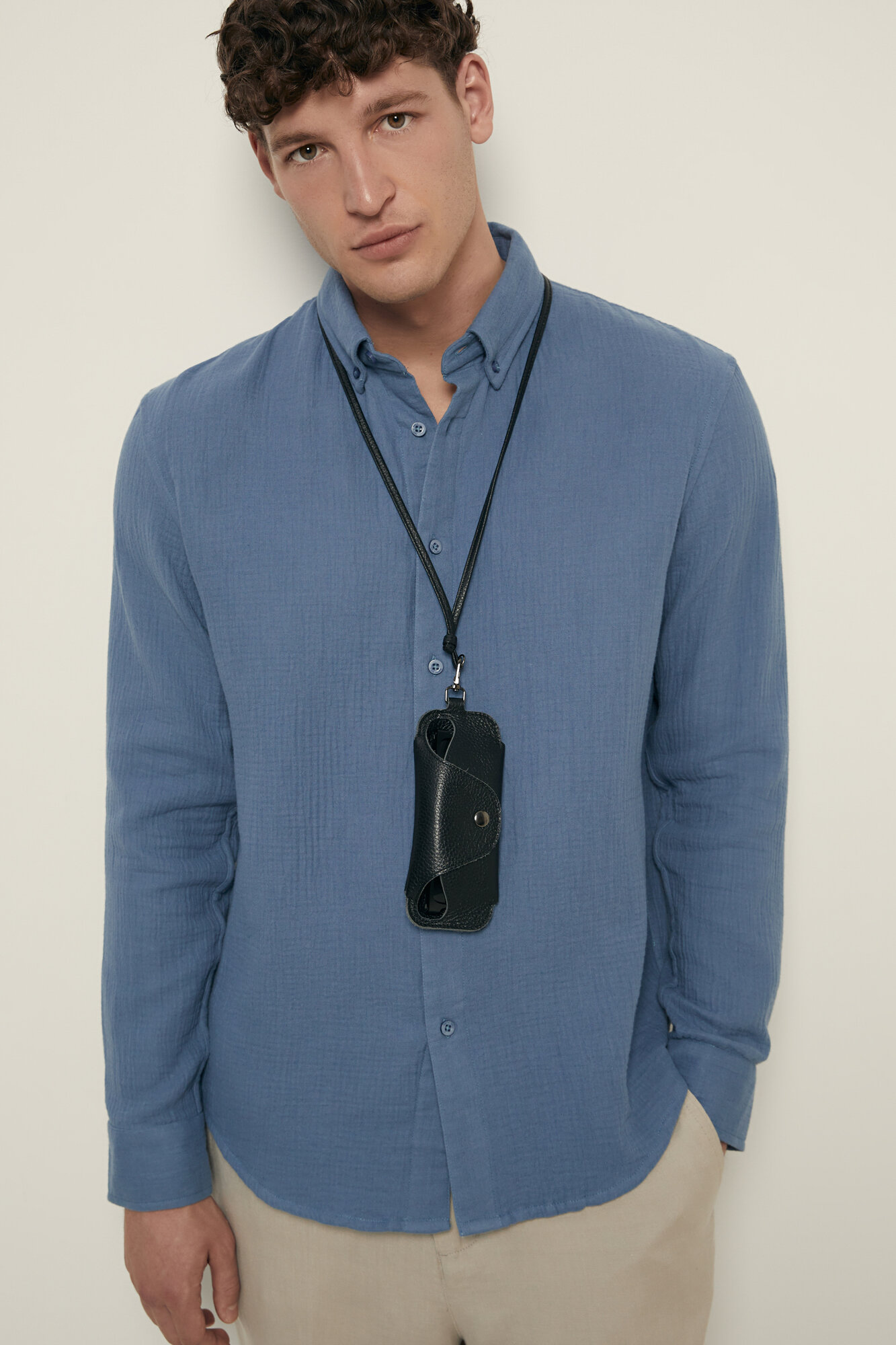 Рубашка FINN FLARE  размер S 176 96 40   серо голубой