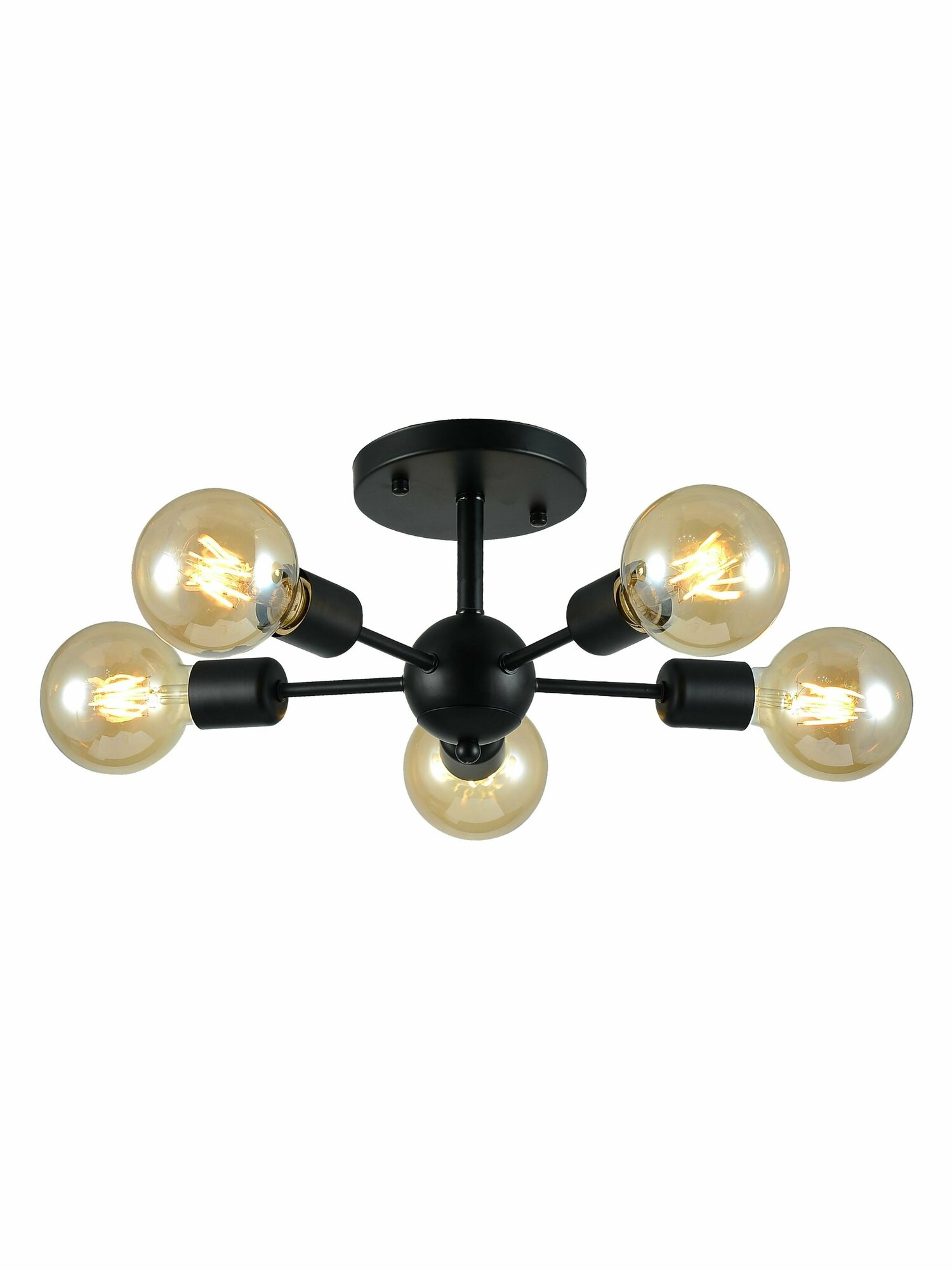 Люстра потолочная A040/5 BK цвет черный 5хЕ27х60 Вт до 20 м2