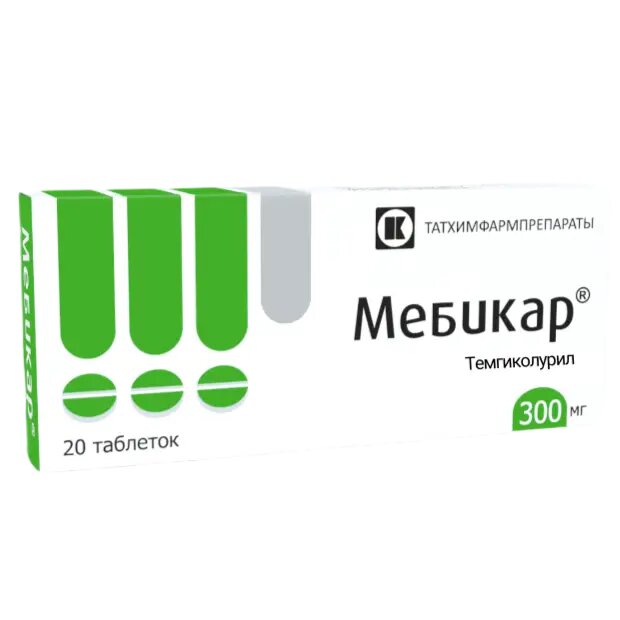Мебикар таблетки 300 мг 20 шт