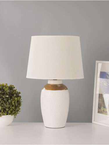 Изображение товара Настольная лампа RISALUX "Бабл", E14, 15 Вт, керамика, пластик, ткань, бежевая