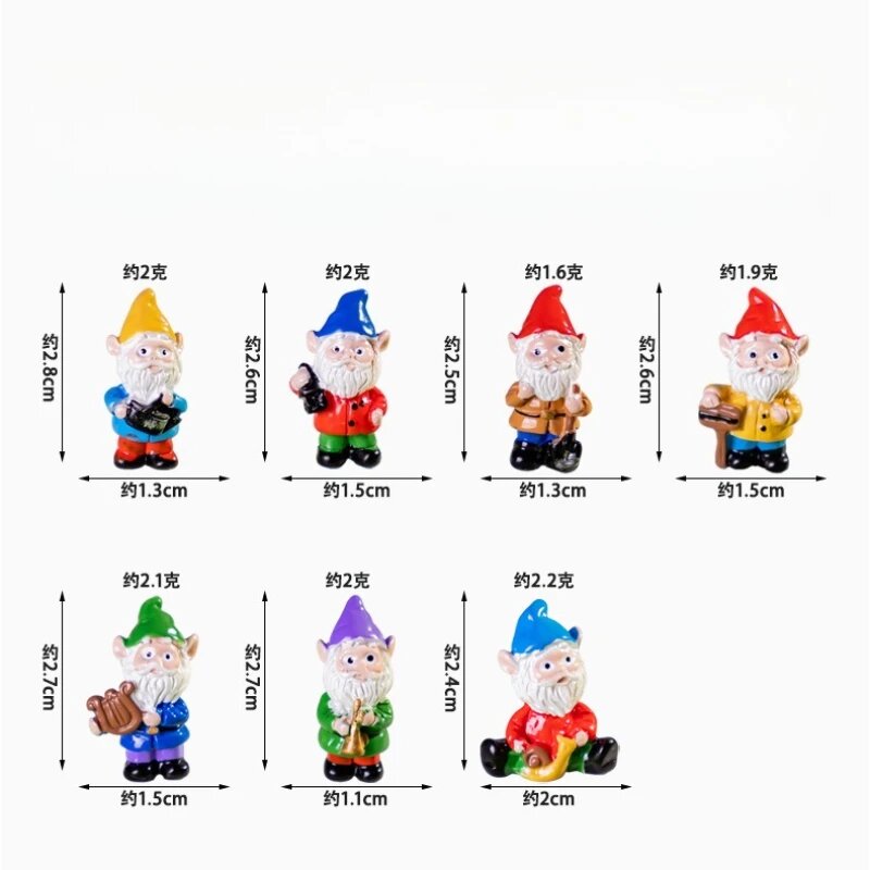 Миниатюрные декоративные фигурки гномов MOONBIFFY 7pcs