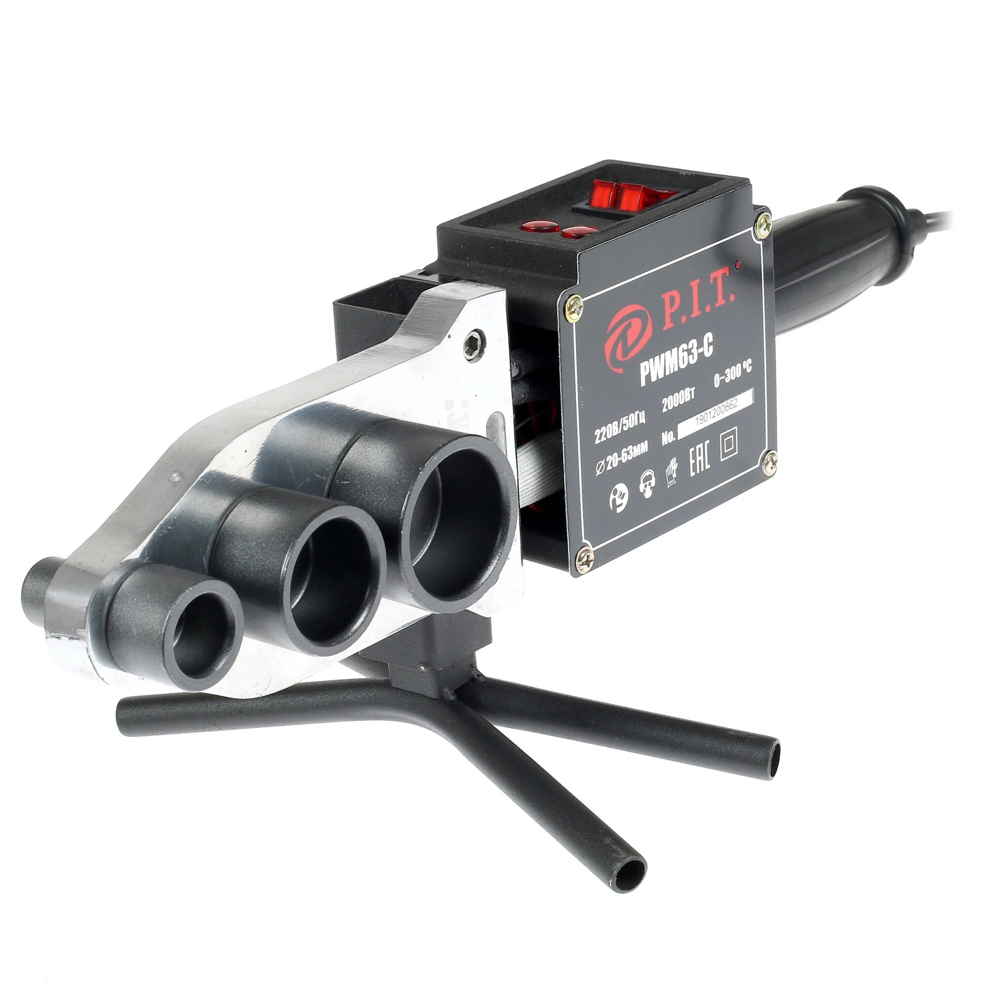 Аппарат для сварки труб ПВХ P.I.T. PWM63-C 2000 Вт насадки 20-63 мм кейс регулировка термостата