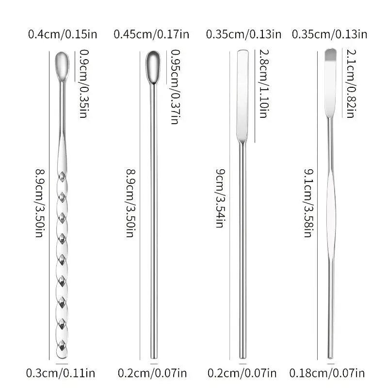 Набор 4 шт. стержней для перемешивания геля KuZHEN из нержавеющей стали