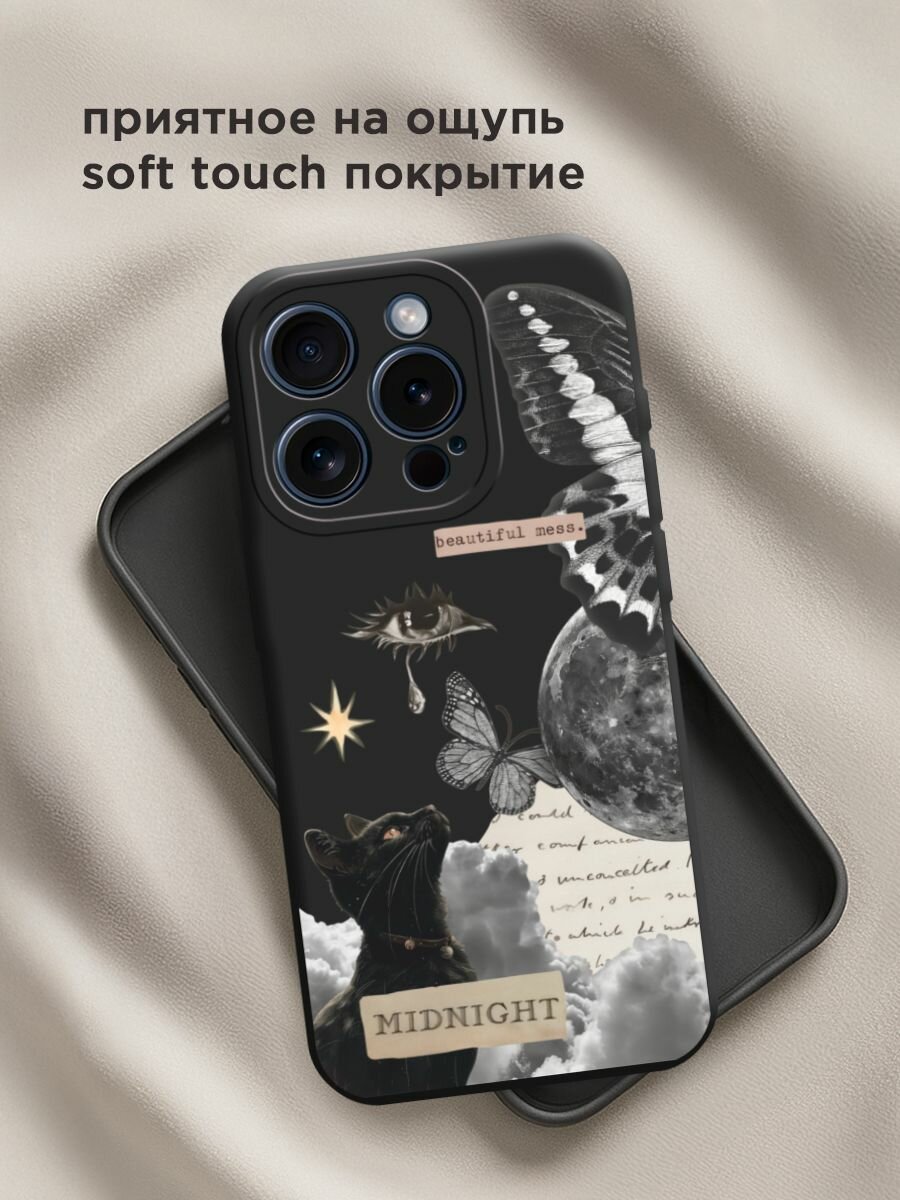 Чехол на Apple iPhone 15 Pro / Айфон 15 Про с принтом "midnight collage" — фото 1
