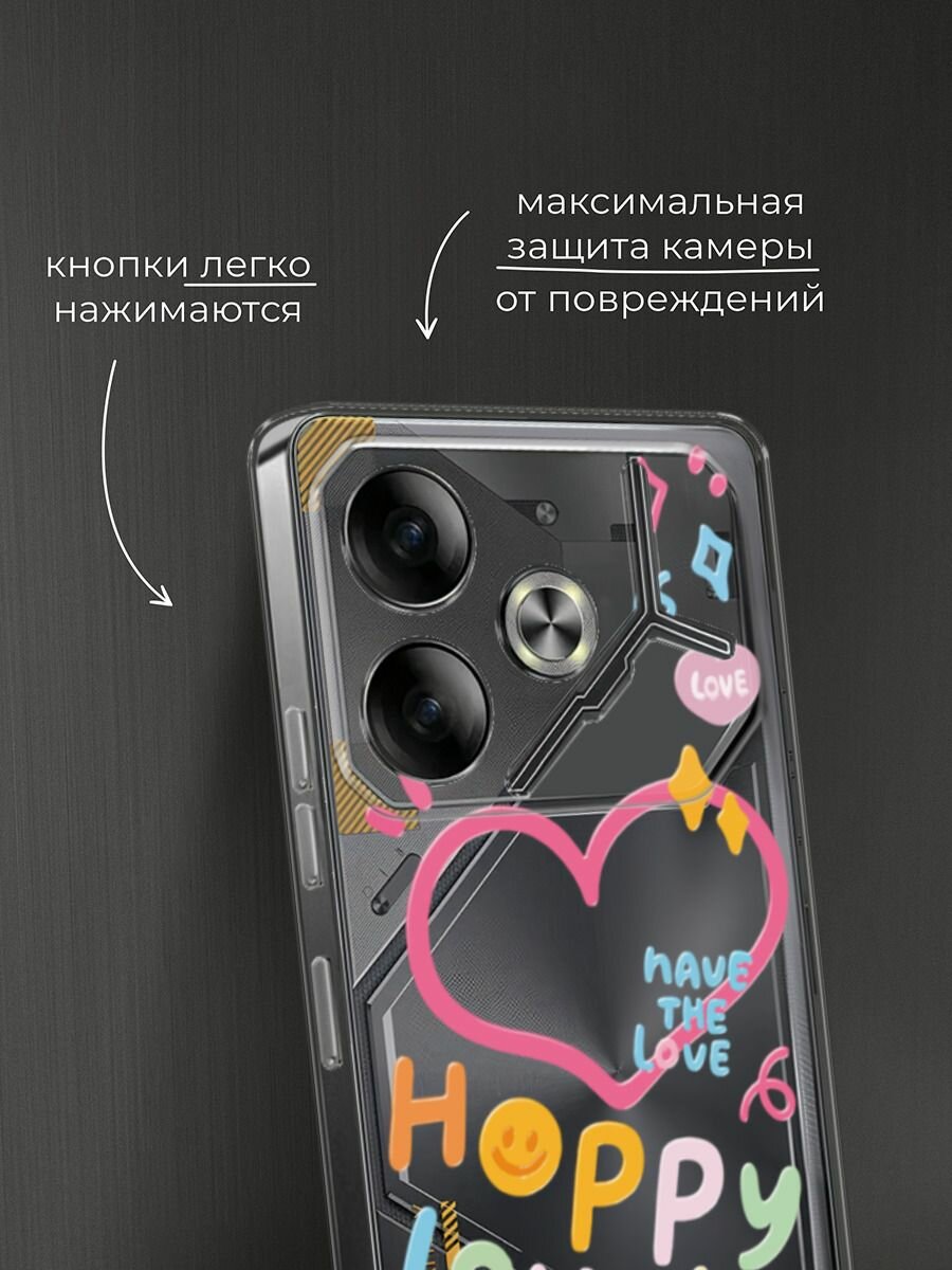 Чехол на Tecno Pova 6 / Текно Пова 6 с принтом "Happy lovely 2" — фото 1