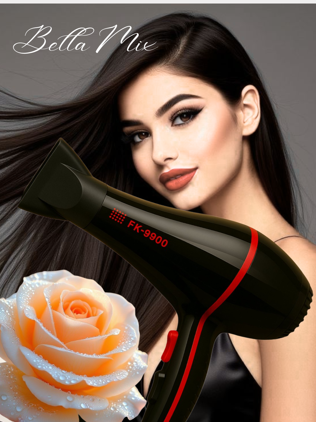 Профессиональный фен Fakang FK-9900 с ионизацией для сушки и укладки волос 2000 Вт