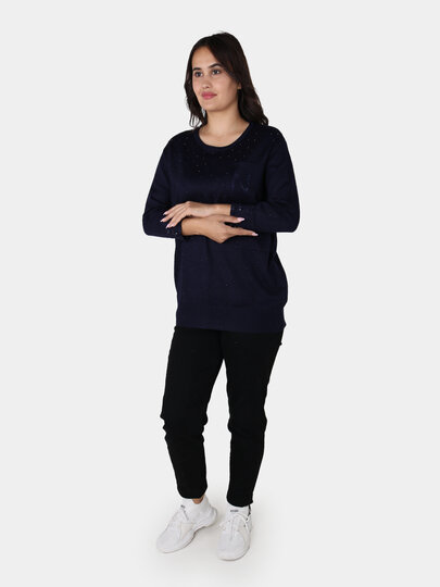 Свитер , размер 54, темно-синий — фото 1