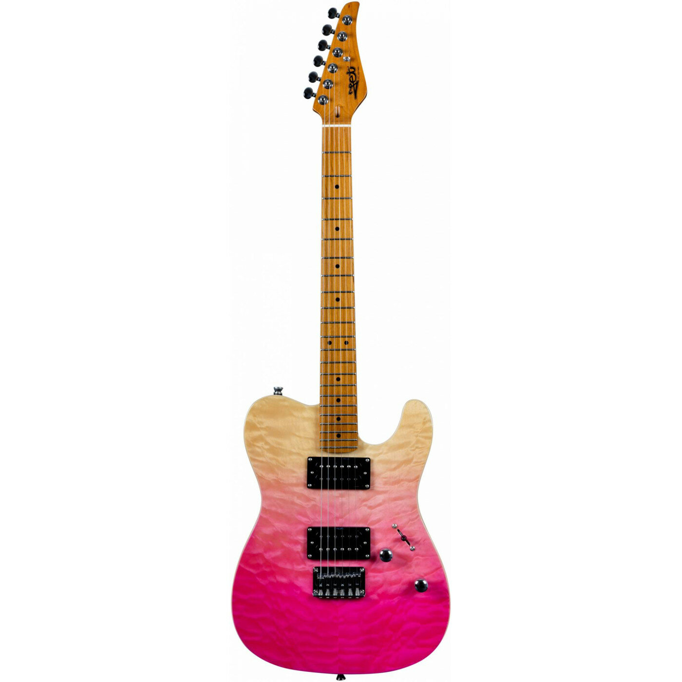 JET JT-450 QTPK электрогитара, Telecaster, корпус липа, топ тигровый клен, цвет PK