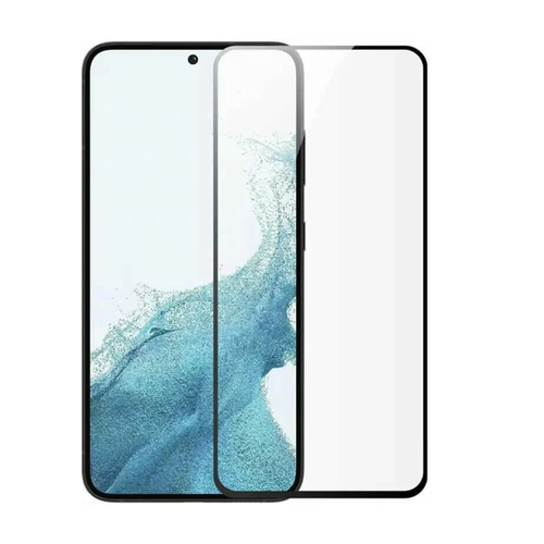 Защитное стекло Samsung S24, закаленное, усиленное, на весь экран с полной проклейкой, с черной рамкой