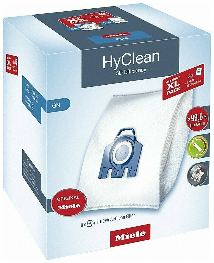Мешки для пылесоса Miele Allergy XL Pack 2 HyClean GN + фильтр HA50